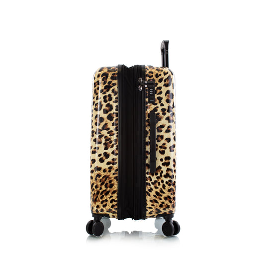 Black Leopard Fashion 3 Piece Luggage Set Side