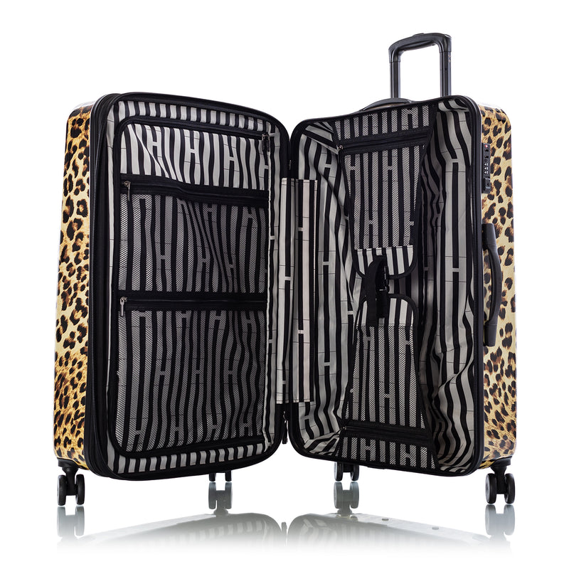 Brown Leopard Fashion 30" Luggage Open