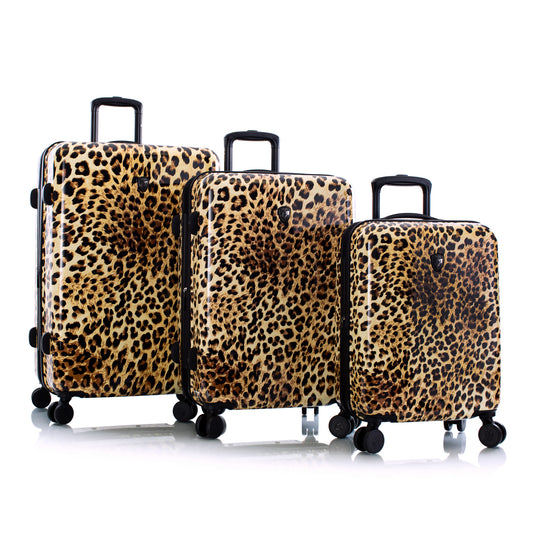 Black Leopard Fashion 3 Piece Luggage Set