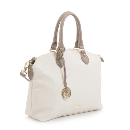 Spring Bliss Colour Block Soft Satchel with Charm - Bone/Taupe