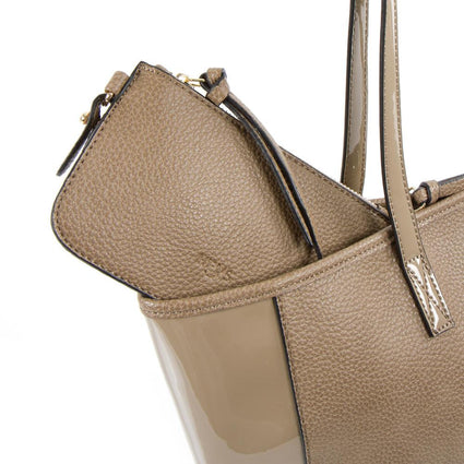 Bliss E/W Tote with Bonus Pouch - Taupe