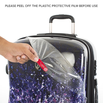 Wonders of the World 26" Fashion Spinner Luggage Peel off Plastic