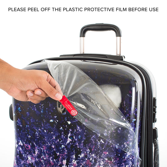 Fashion Spinner - Tie-Dye Rose 3 Piece Luggage Set Peel Off Plastic