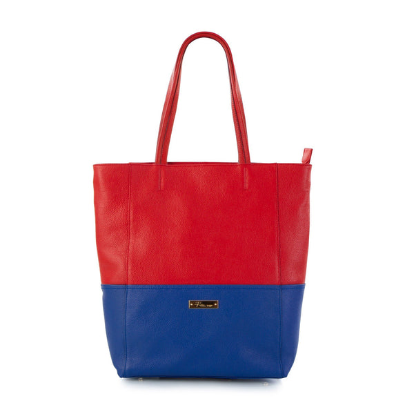 Saint-Tropez Colour Blocked Tote - Poppy/Periwinkle