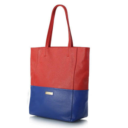 Saint-Tropez Colour Blocked Tote - Poppy/Periwinkle