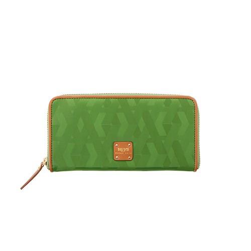 Signature Jacquard Nylon Zippered Wallet - Green