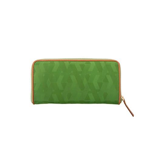 Signature Jacquard Nylon Zippered Wallet - Green