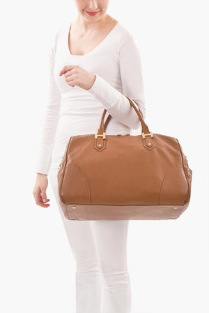 Grand sac cartable Soho en cuir/daim classique - Violet