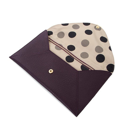 Soho Leather/Suede Oversized Envelope Clutch - Purple