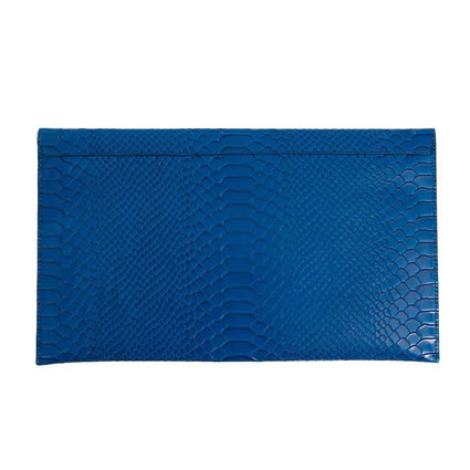 Soho Snake Oversized Envelope Clutch - Blue Snake