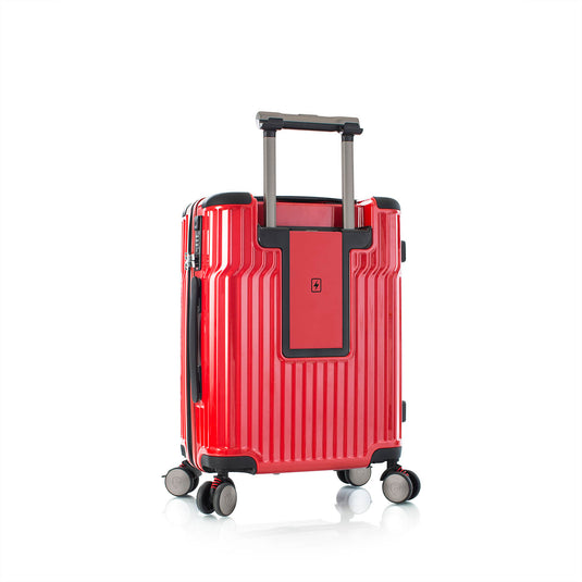 Tekno Red 21" Carry-On Luggage back qrt | Tech Luggage
