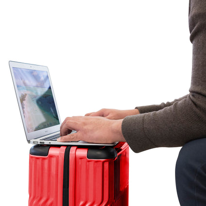Tekno Red 21" Carry-On Luggage top | Tech Luggage
