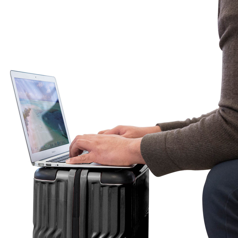 Tekno Black 21" Carry On Luggage top | Tech Traveler Luggage