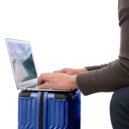 Tekno Blue 21" Carry On Luggage top | Tech Traveler Luggage