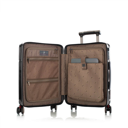 Tekno Black 21" Carry On Luggage open | Tech Traveler Luggage