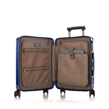 Tekno Blue 21" Carry On Luggage open | Tech Traveler Luggage
