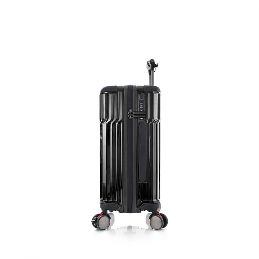 Tekno Black 21" Carry On Luggage side | Tech Traveler Luggage
