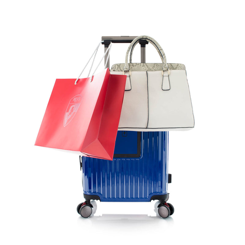 Tekno Blue 21" Carry On Luggage trolley hooks | Tech Traveler Luggage