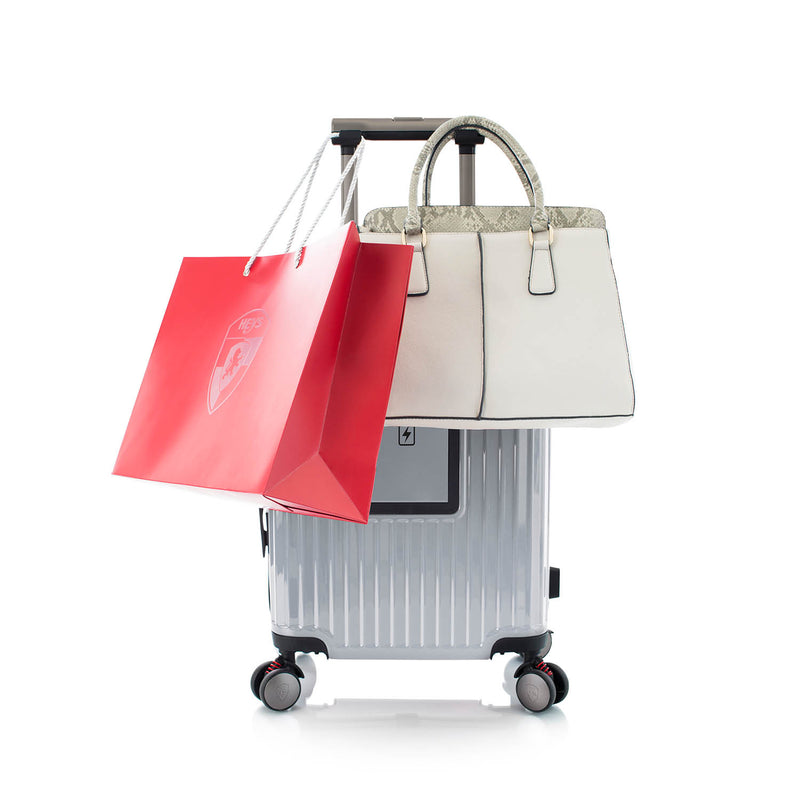Tekno Silver 21" Carry On Luggage trolley hooks | Tech Traveler Luggage