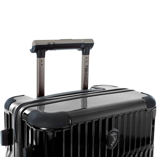 Tekno Black 21" Carry On Luggage handle | Tech Traveler Luggage
