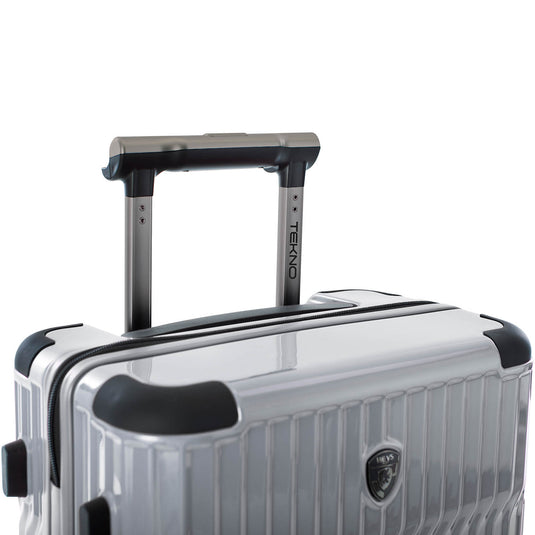 Tekno Silver 21" Carry On Luggage handle | Tech Traveler Luggage