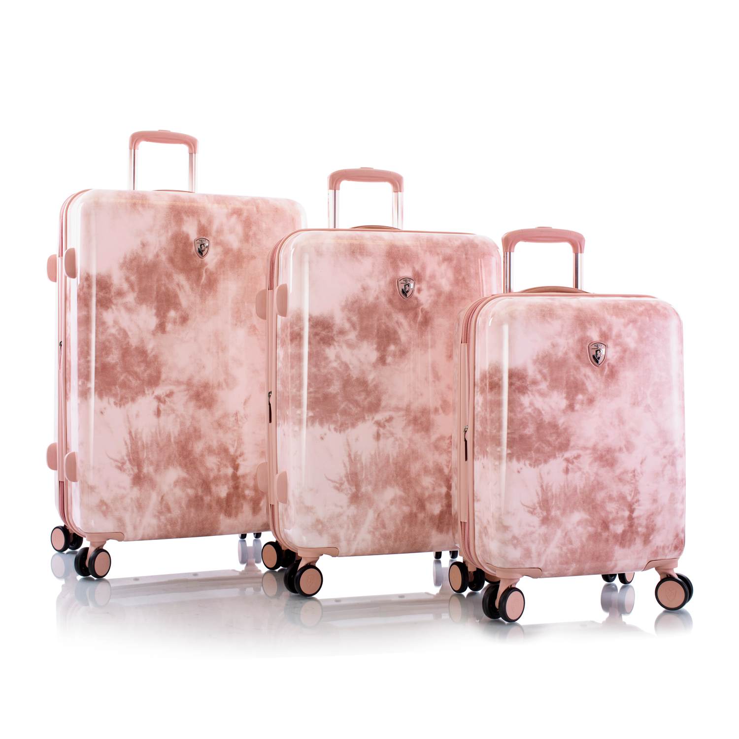 Fashion Spinner Tie Dye Rose 3 Piece Luggage Set