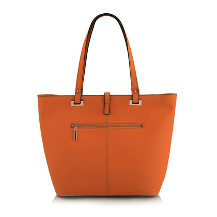 Maui Bay East/West Tote w. Tab/Zip Top Closure - Tangerine