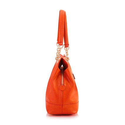 Maui Bay Shoulder Bag w. Partial Chain Handle - Tangerine
