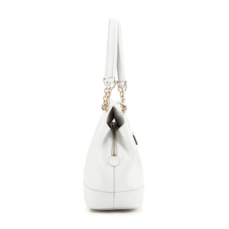 Maui Bay Shoulder Bag w. Partial Chain Handle - White