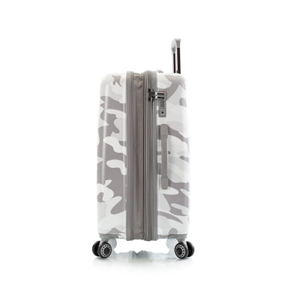 White Camo 26" Fashion Spinner Luggage Sideview